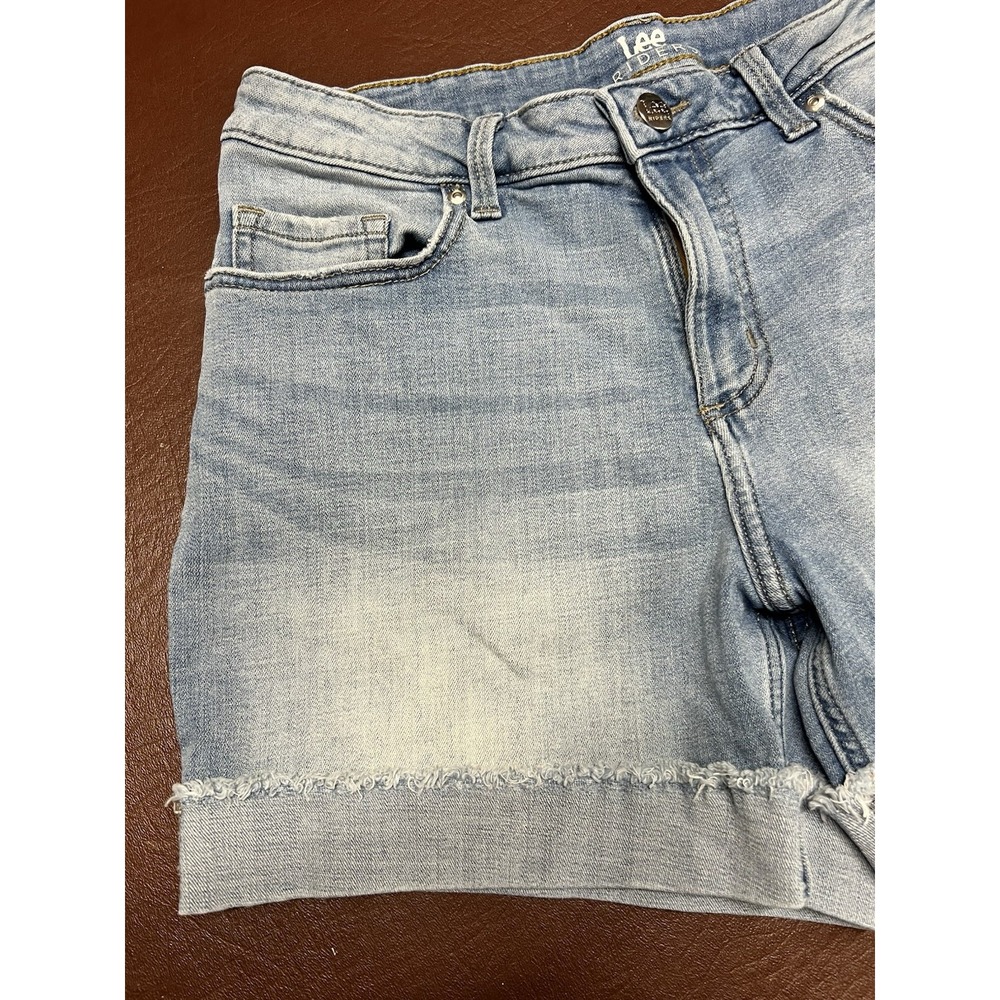 Lee Shorts Womens 12 Regular Fit Mid Rise Denim Stretch Blue 31" Waist - Picture 2 of 8